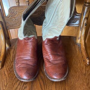 Justin Boots Smooth Quill Ostrich Skin Western Boots
